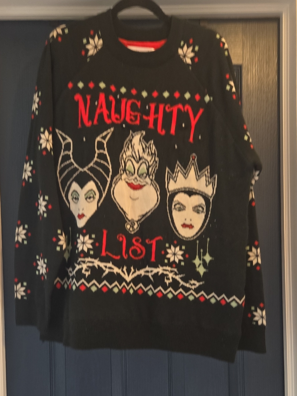 Disney NAUGHTY LIST CHRISTMAS SWEATER  Knit Crewneck Sweater